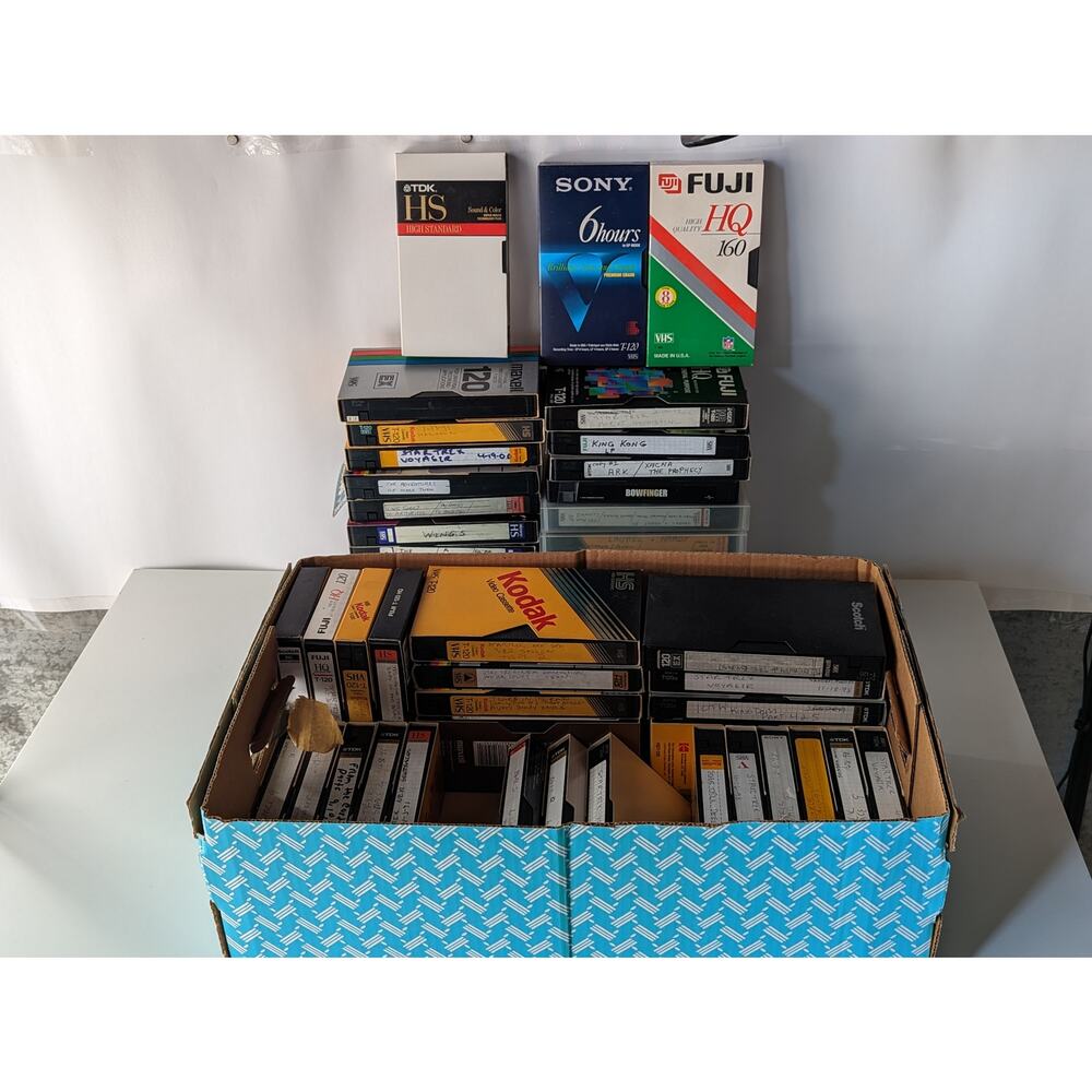 Lot 20 VHS tapes sold as blank home video cassette tv commercial sony maxell tdk